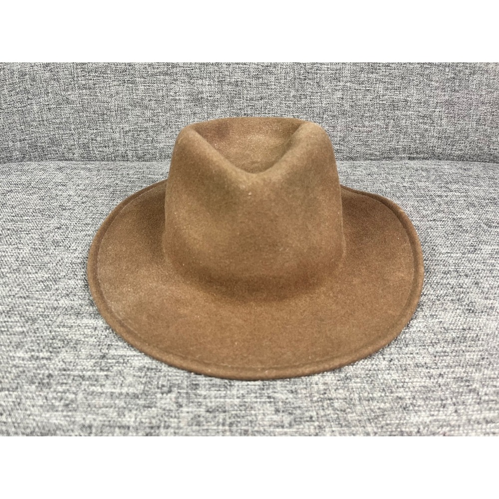 Cabelas LiteFelt Brown Wool Fedora Hat Water Repellent Packable Made in USA